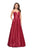 La Femme - 26088 Deep Sweetheart Mikado A-line Gown In Red