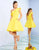 Ieena Duggal - One Shoulder Ruffled Neckline A-Line Dress 26099I In Yellow