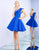 Ieena Duggal - One Shoulder Ruffled Neckline A-Line Dress 26099I In Blue