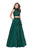 La Femme - 26103 Two Piece Lace High Halter A-line Dress In Green