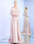 Ieena Duggal - 26103I Long Sleeve V-neck Beaded A-line Dress In Pink