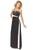 Alexia Designs - 2610 Two Tone Matte Satin Embellished Dress In Black and White