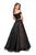 La Femme - 26110 Off-Shoulder Lace Embellished Ballgown In Black