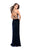 La Femme - 26115 Two Piece Halter Lace Velvet Evening Dress In Blue