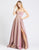 Ieena Duggal - 26123I Sweetheart Pleated A-Line Evening Gown In Pink