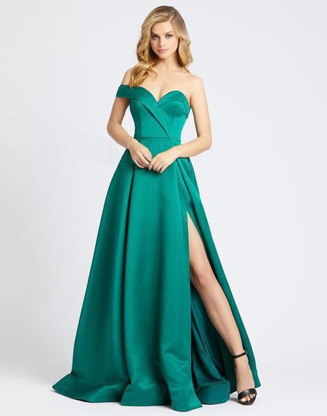 Ieena Duggal - 26124I One Shoulder Strap Sweetheart Gown In Green