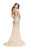 La Femme - La Femme Gigi - Sleeveless Illusion Scalloped Lace Mermaid Gown 26125 In Gold and Neutral