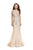 La Femme Gigi - 26125 Sleeveless Illusion Scalloped Lace Mermaid Gown In Gold and Neutral