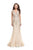 La Femme - La Femme Gigi - Sleeveless Illusion Scalloped Lace Mermaid Gown 26125 In Gold and Neutral