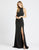 Ieena Duggal - 26127I Keyhole Cutout Back Evening Gown with High Slit In Black