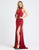 Ieena Duggal - 26127I Keyhole Cutout Back Evening Gown with High Slit In Red