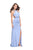 La Femme Gigi - 26129 Beaded High Neck Fitted Jersey Gown In Blue