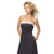 Alexia Designs - 2612 Strapless Lace Up back Two-Tone Satin Gown In Black and White