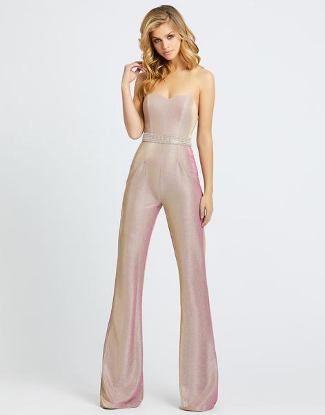 Ieena Duggal - 26139I Strapless Sweetheart Fitted Jumpsuit In Pink