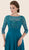 Rina Di Montella - RD2614 Quarter Sleeve Illusion Beaded Empire Dress in Green