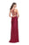 La Femme - 26141 High Halter Draped Jersey Sheath Gown In Red