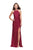 La Femme - 26141 High Halter Draped Jersey Sheath Gown In Red