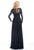 Feriani Couture -  Long Sleeve Beaded Illusion A-Line Evening Gown 26145 - 5 Pcs Navy in Sizes 12, 14 and 16; 2 Pcs Charcoal in Sizes 16 and 20, and 2 Pcs Black in Size 14 and 16 Available