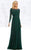 Feriani Couture - 26145 Long Sleeve Beaded Illusion A-Line Gown in Green