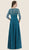Rina Di Montella - RD2614 Quarter Sleeve Illusion Beaded Empire Dress in Green