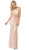 Dancing Queen - 2615 Beaded Illusion Jewel Sheath Gown In Neutral