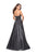 La Femme - 26151 Strapless Sweetheart Satin A-line Gown In Gray