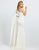 Ieena Duggal - 26157I One Shoulder Trumpet Dress With Train In White