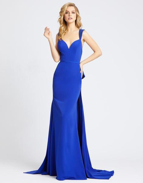 Ieena Duggal - 26158I Beaded Sweetheart Trumpet Dress With Train In Blue
