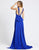 Ieena Duggal - 26158I Beaded Sweetheart Trumpet Dress With Train In Blue