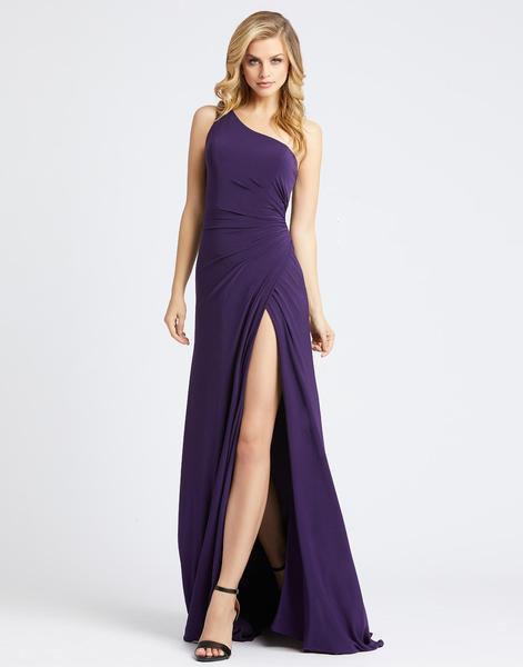 Ieena Duggal - 26163I One Shoulder A-line Dress With Slit In Purple