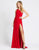 Ieena Duggal - 26163I One Shoulder A-line Dress With Slit In Red
