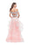 La Femme - 26169 Beaded Two Piece Tulle Ruffled A-line Dress In Pink