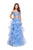 La Femme - 26169 Beaded Two Piece Tulle Ruffled A-line Dress In Blue