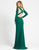 Ieena Duggal - 26169I Long Sleeve Bateau Sheath Dress In Green