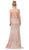 Dancing Queen - 2616 Embellished Halter Trumpet Dress In Pink and Gold