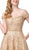Dancing Queen - 2617 Embellished Off-Shoulder A-line Dress In Gold