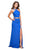 La Femme - 26171 Strappy Halter Sheath Dress in Blue