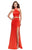 La Femme - 26171 Strappy Halter Sheath Dress in Orange