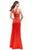 La Femme - 26171 Strappy Halter Sheath Dress in Orange