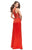 La Femme - 26171 Strappy Halter Sheath Dress in Orange