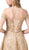 Dancing Queen - 2617 Embellished Off-Shoulder A-line Dress In Gold