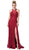 Dancing Queen - 2618 Embellished Mesh Sexy Back Long Slit Gown In Red