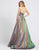 Ieena Duggal - 26181I Deep Halter V-neck Ballgown In Multi-Color