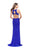 La Femme Gigi - 26182 Embellished High Neck Sheath Gown In Blue