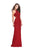 La Femme Gigi - 26182 Embellished High Neck Sheath Gown In Red