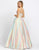 Ieena Duggal - 26182I Sleeveless Scoop Neck Ballgown In Multi-Color