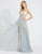 Ieena Duggal - 26186I V-neck Romper With A-line Overskirt In Silver