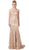 Dancing Queen - 2618 Embellished Mesh Sexy Back Long Slit Gown In Gold