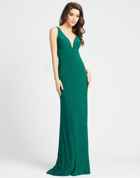 Ieena Duggal - 26190I Sleeveless Plunging V-neck Sheath Dress In Green