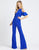 Ieena Duggal - 26192I Ruffled Halter Neck Jumpsuit In Blue